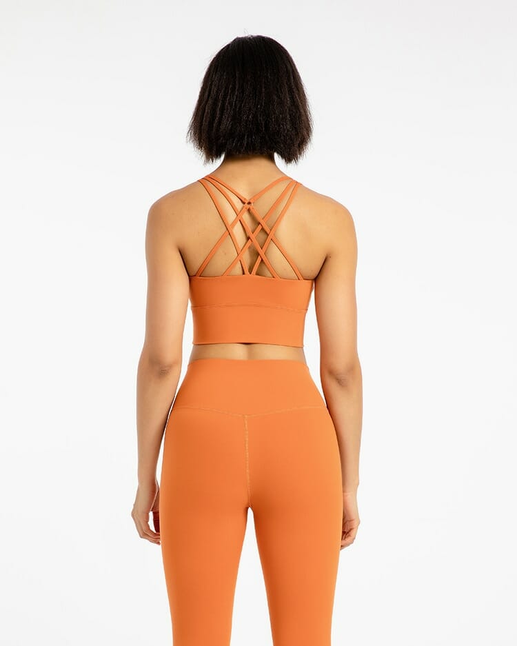 custom criss cross back bra wireless suit for yoga