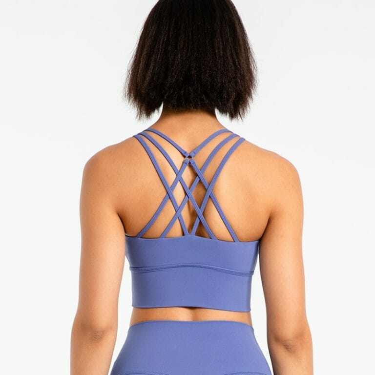 Wireless criss cross back bra