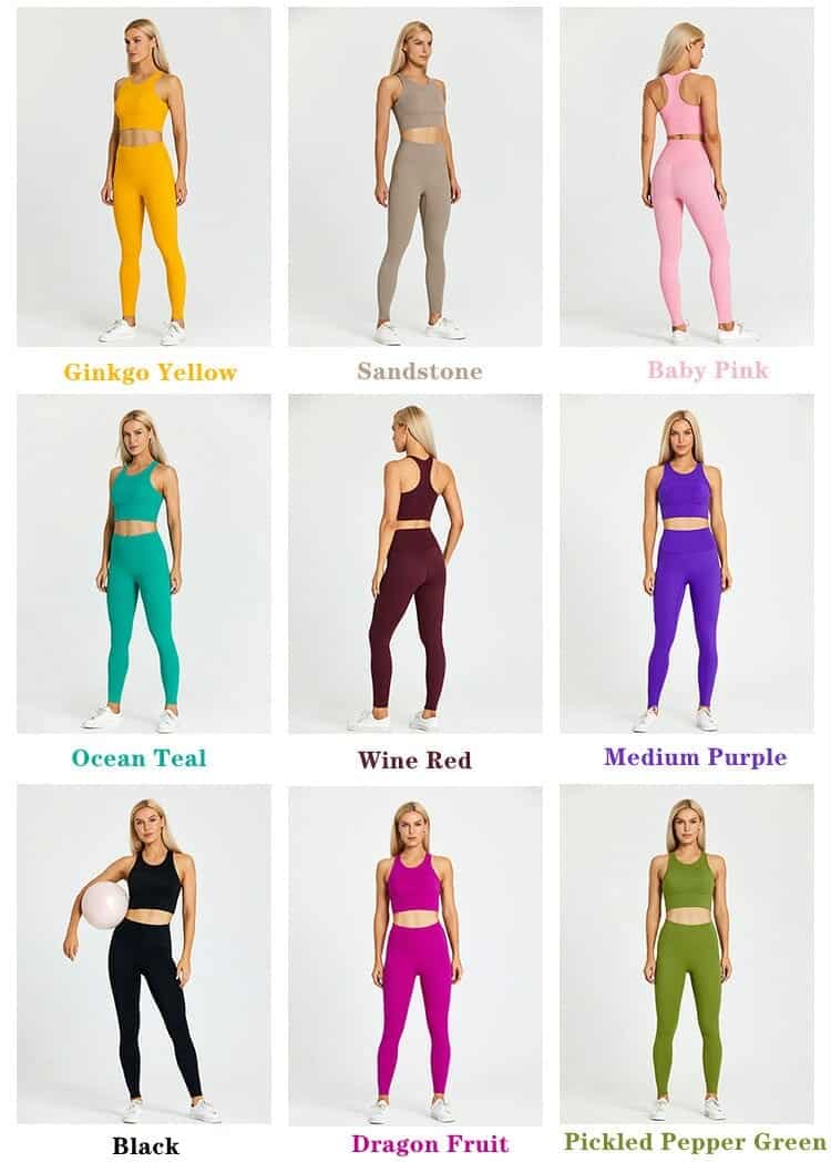 conjuntos de yoga de 2 piezas para mujer multicolor