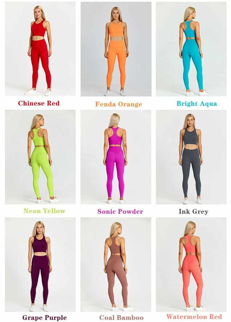 multi colored yoga 2 piece sets for women