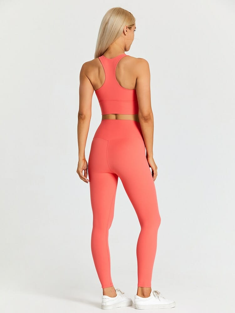 custom pink yoga 2 piece sets for women