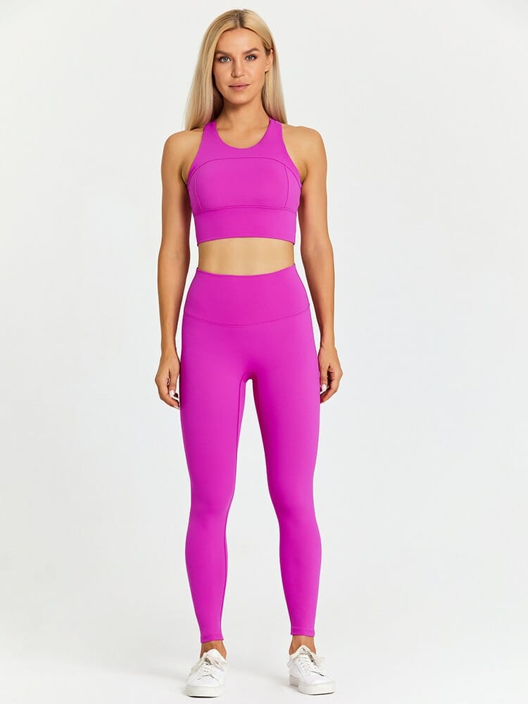 purple yoga 2 piece sets for women