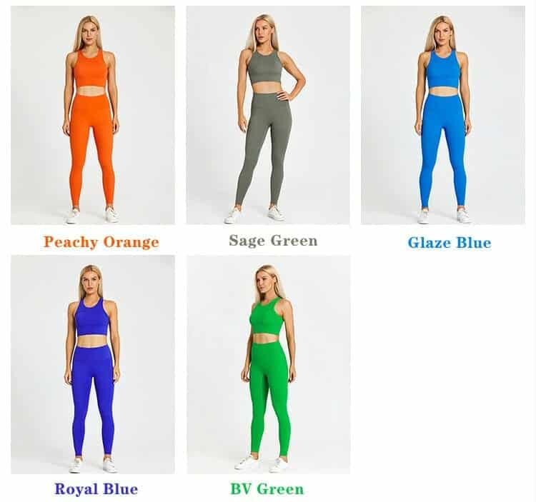 custom multicolor yoga 2 piece sets for women