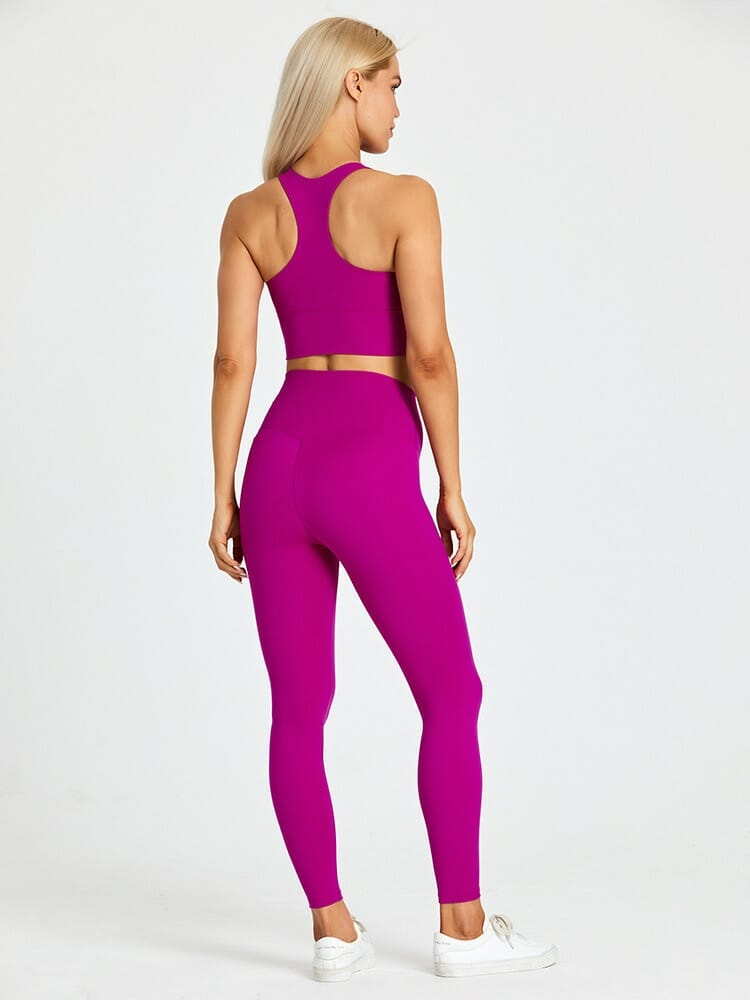 custom racerback yoga 2 piece sets for women wholesale