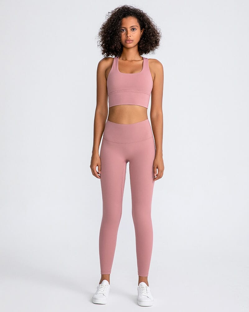 pink Women's naked feel yoga sets