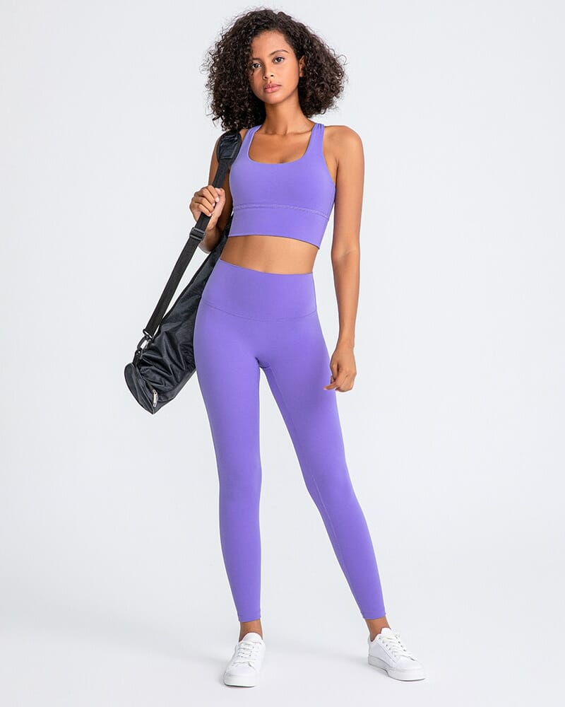 custom purple Women's naked feel yoga sets