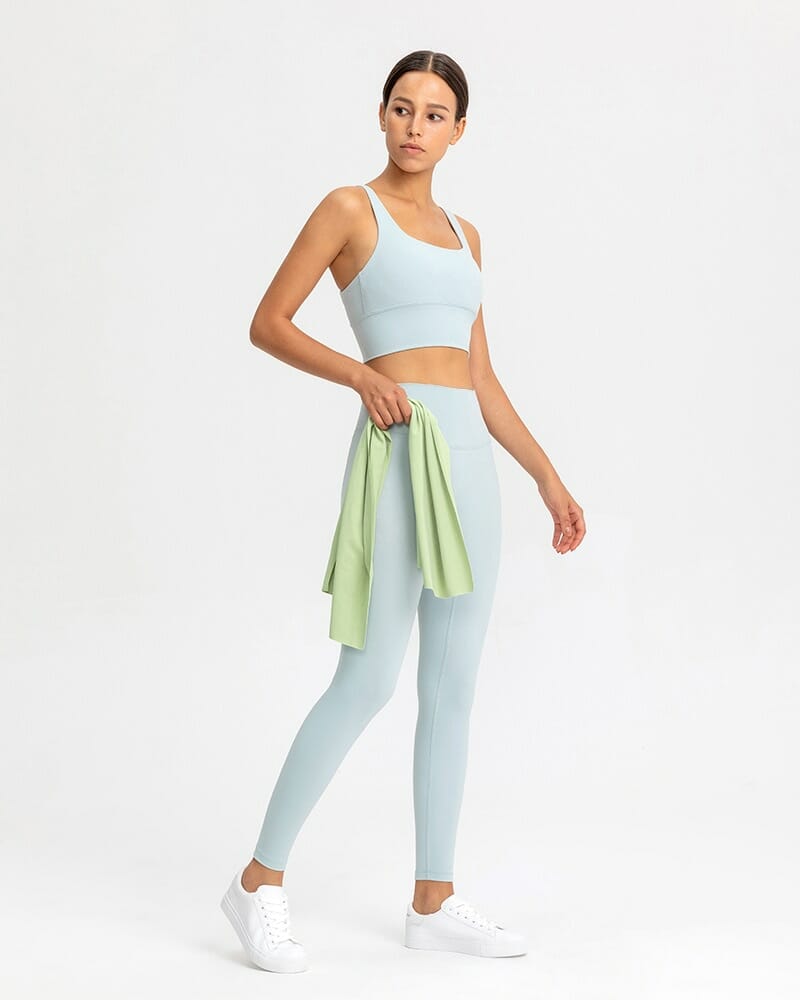 Women's naked feel yoga sets green