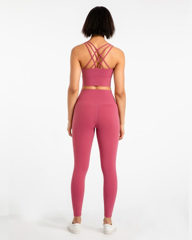 ropa de yoga fabricante de leggings de cintura alta y conjunto de sujetador deportivo