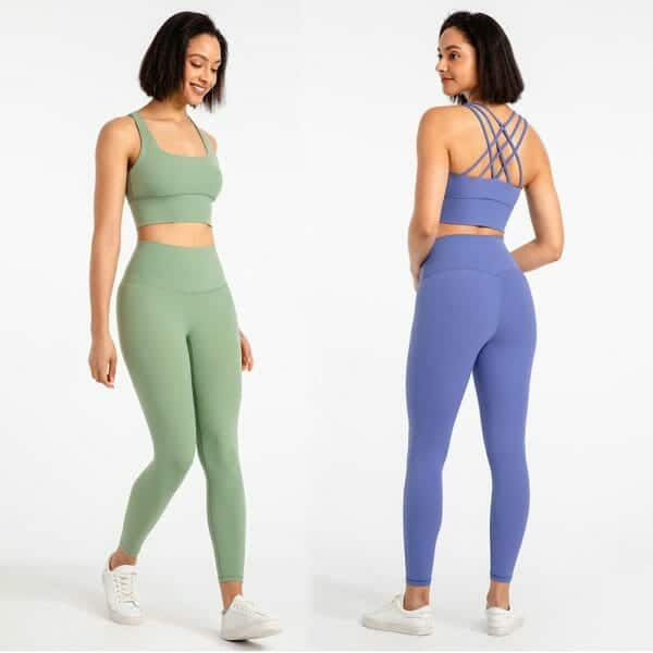 high waisted leggings and sports bra set