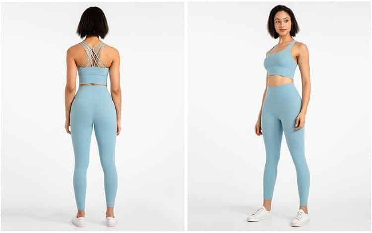 custom yoga clothing high waisted leggings and sports bra set