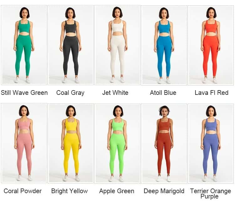 custom high waisted leggings and sports bra set supplier