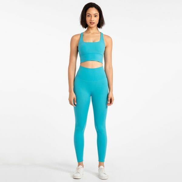 high waisted leggings and sports bra set factory