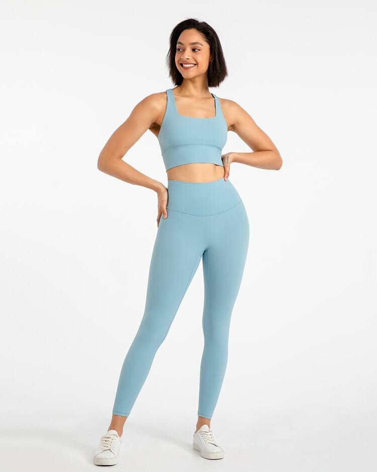 high waisted leggings and sports bra set yoga clothing