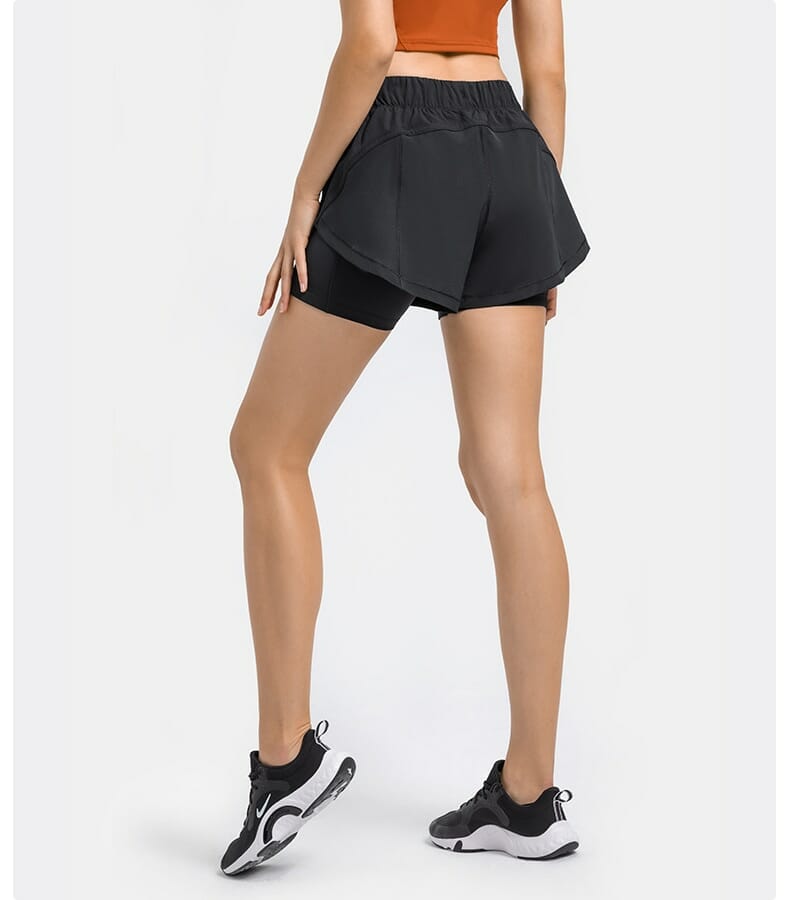 pantalones cortos de running 2 en 1 para mujer al por mayor en China