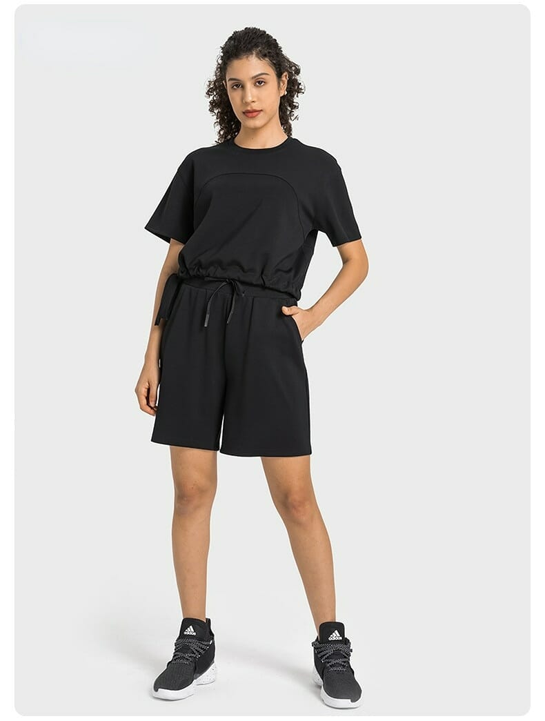 short negro de algodón para mujer