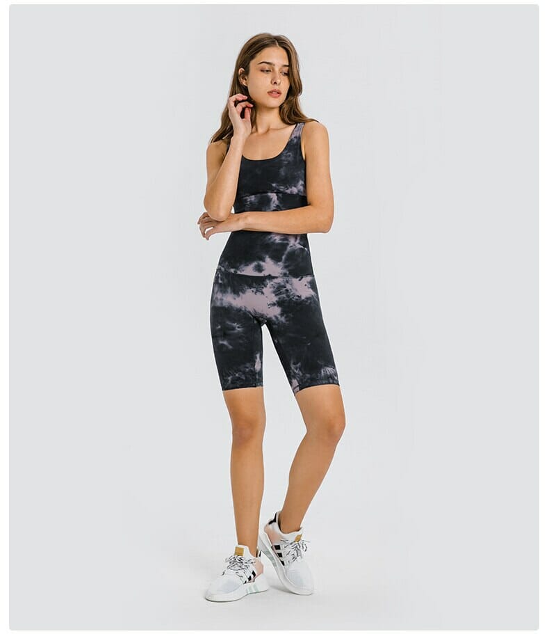 pantalones cortos de yoga para mujer tie dye biker shorts