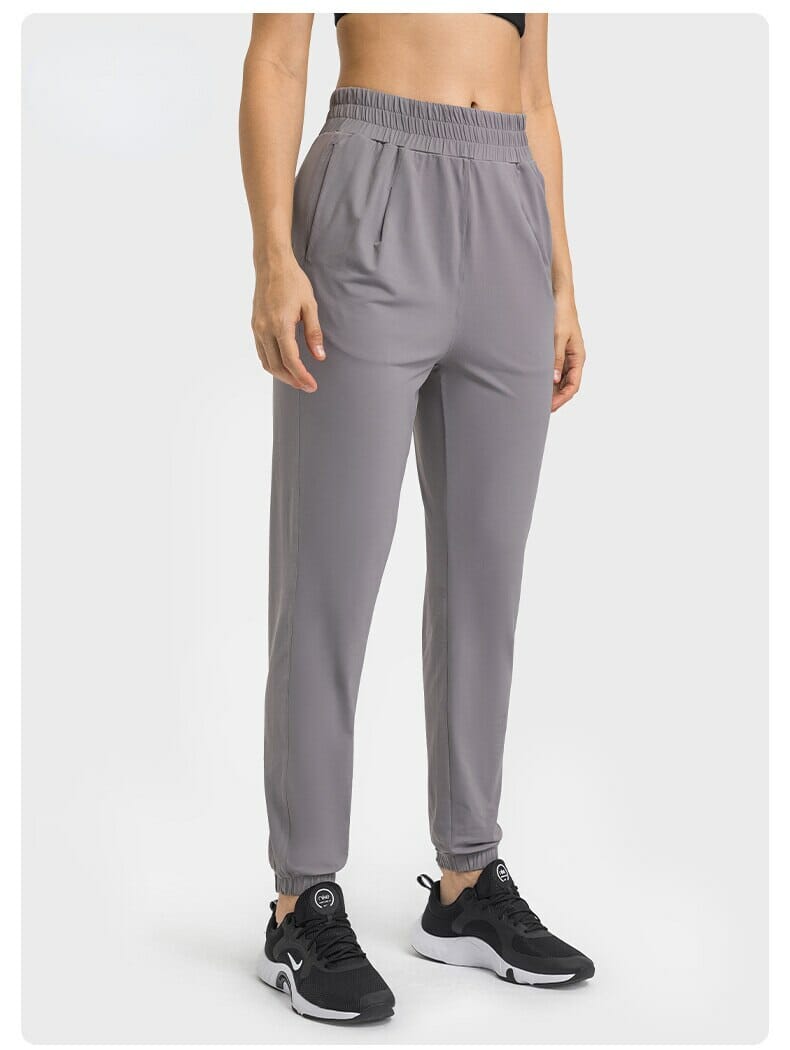 joggers gris mujer largo