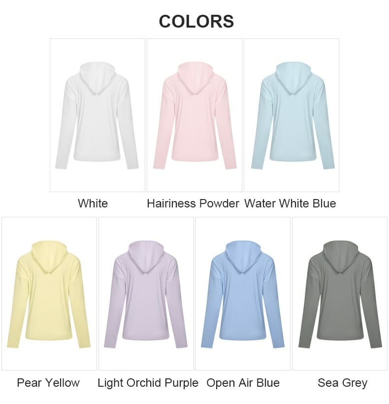 uv protection long sleeve hoodie multi colored