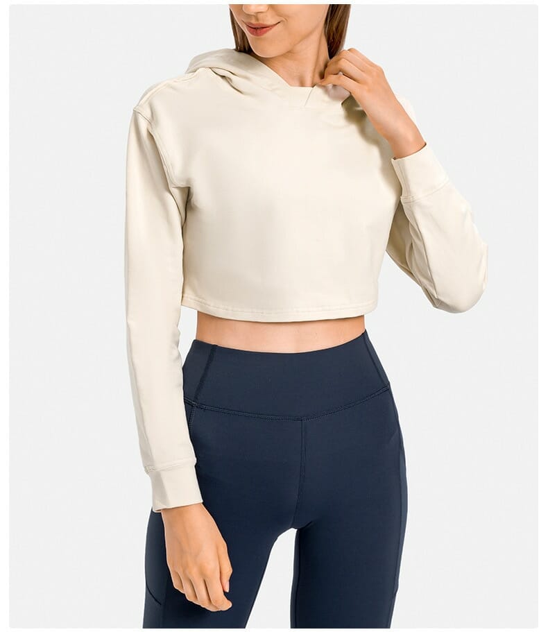 loose women's cropped hoodie sweatshirt