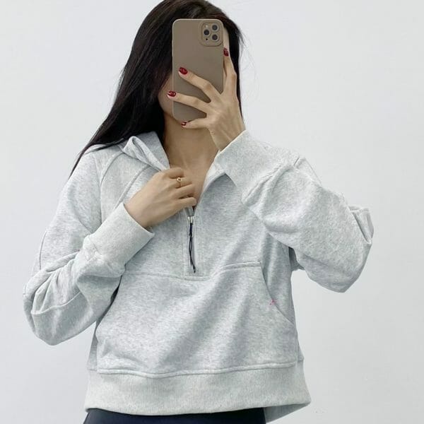 half zip cotton hoodie wholesale