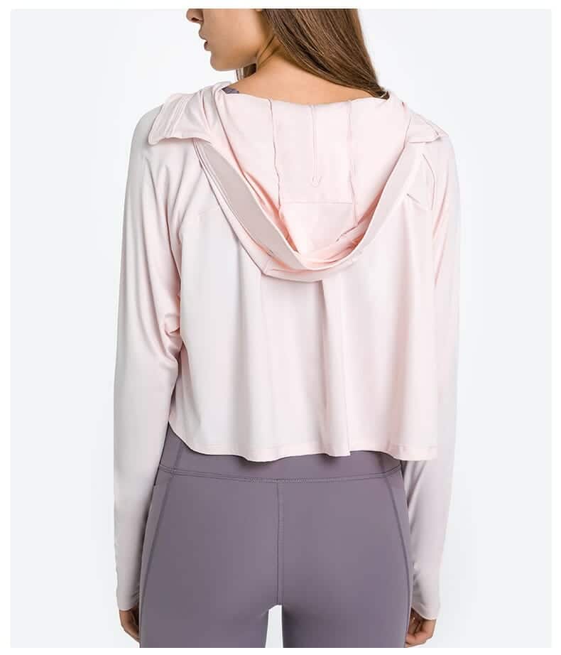 pink long sleeve UV protection upf 50 hooded shirt