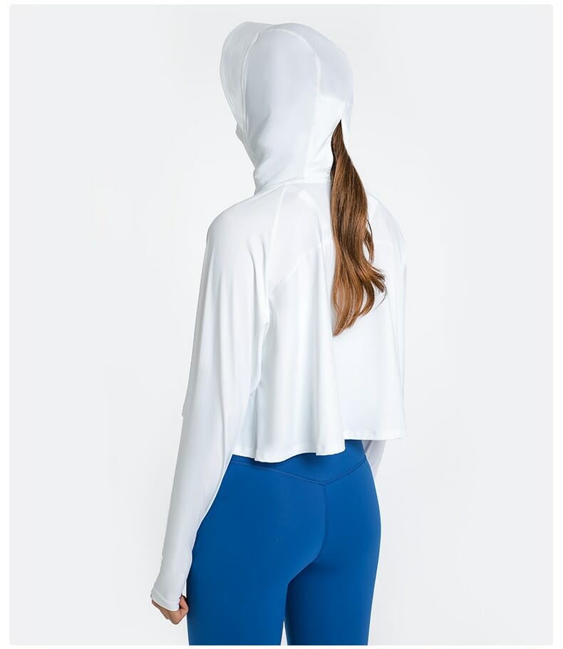 custom white long sleeve upf 50 hooded shirt manufacturer