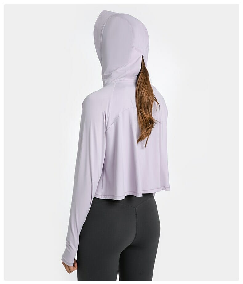 purple long sleeve upf 50 hooded shirt wholesale