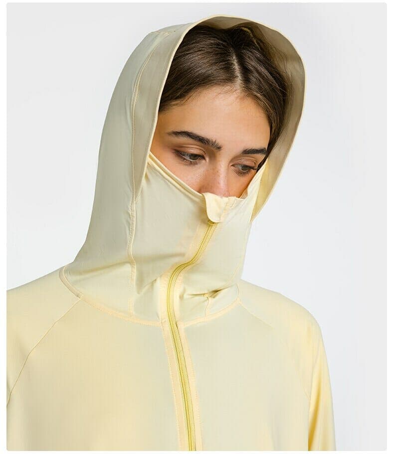 custom yellow upf 50 hooded shirt