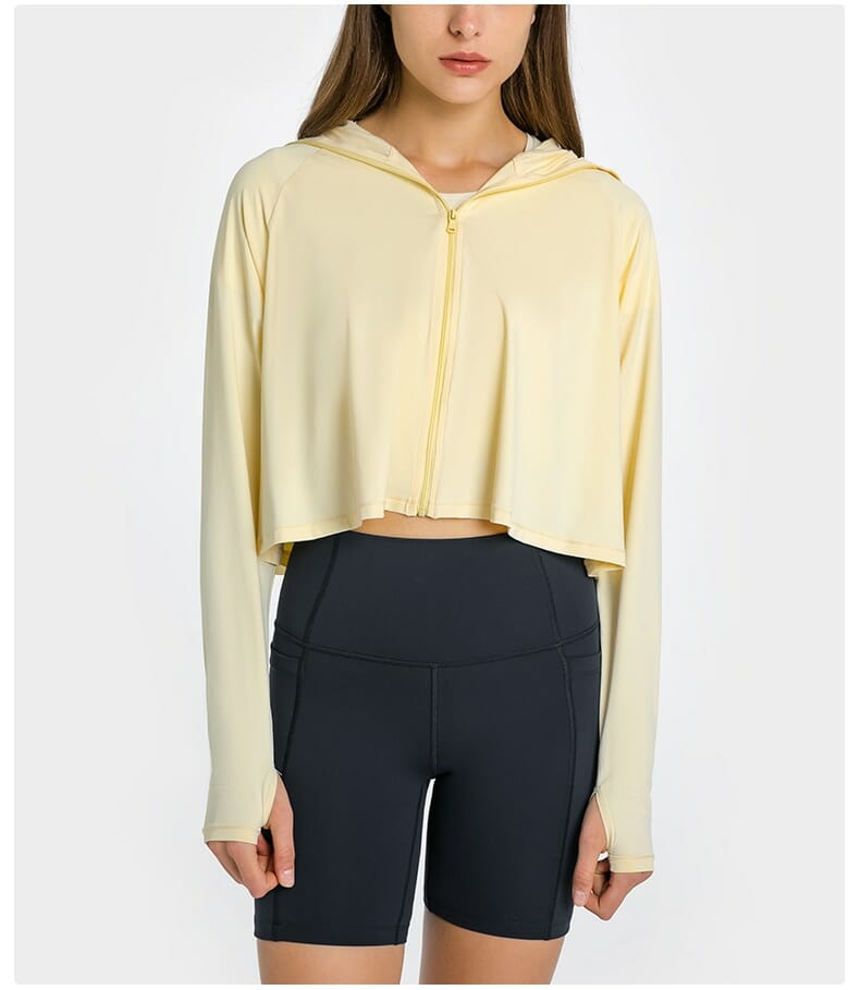 yellow upf 50 hooded shirt