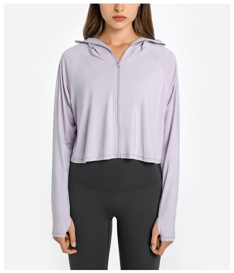 purple long sleeve upf 50 hooded shirt
