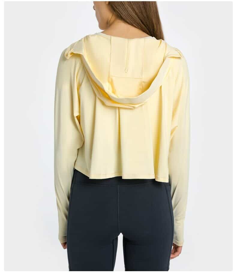 long sleeve yellow upf 50 hooded shirt 
