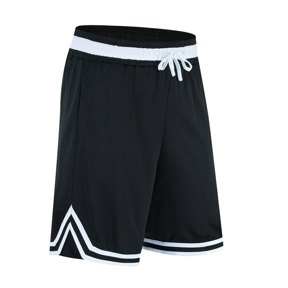 custom black white basketball shorts manufacturer
