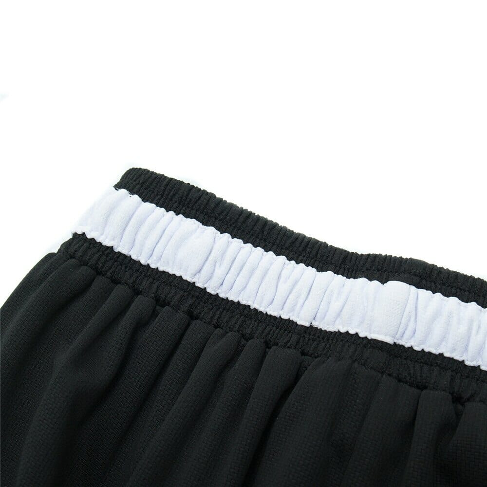 custom loose black white basketball shorts manufacturer