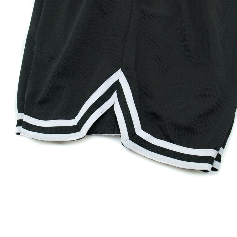 custom loose black white basketball shorts