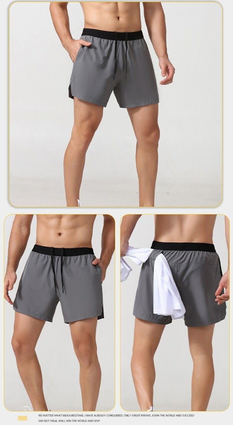 grey mens short length shorts