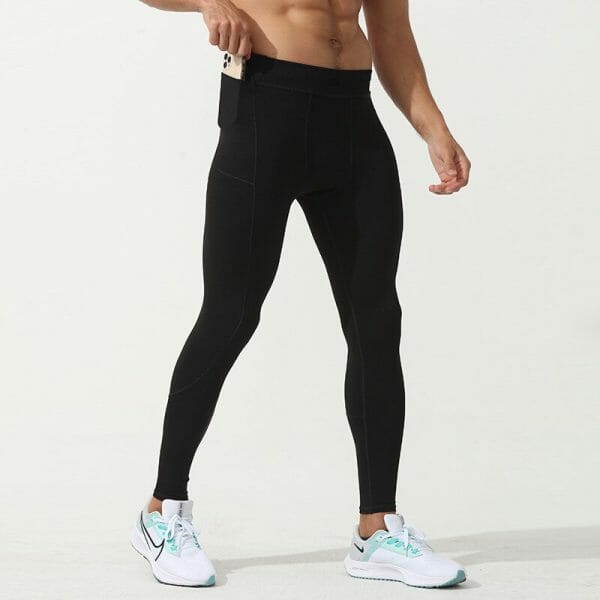 men's running leggings with pockets supplier