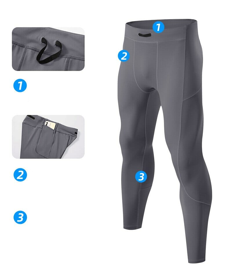 custom men's running leggings with pockets factory