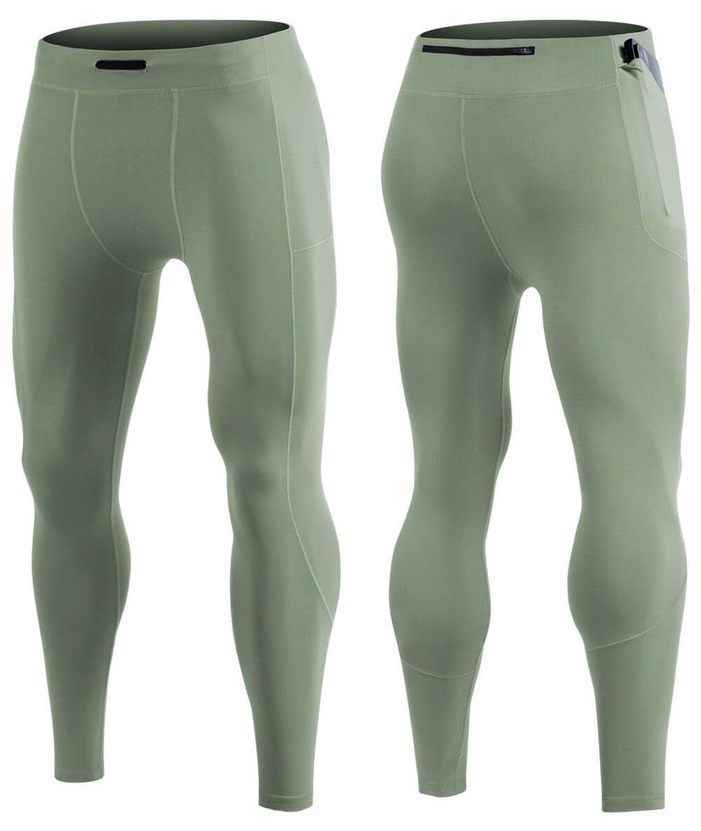 green mens running tights in public