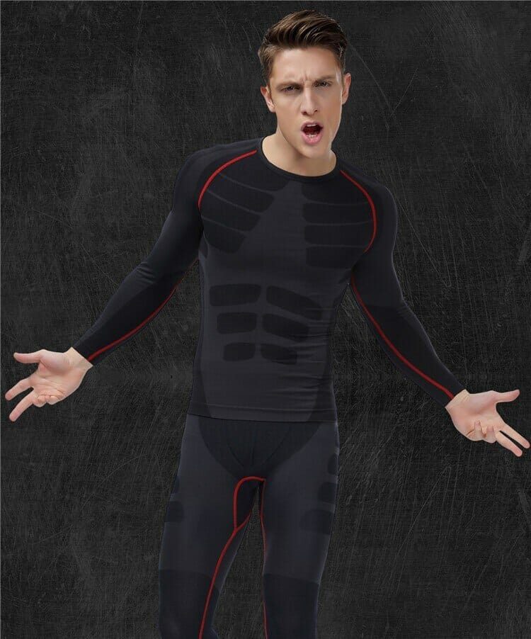 custom black mens long sleeve compression shirts wholesale in China