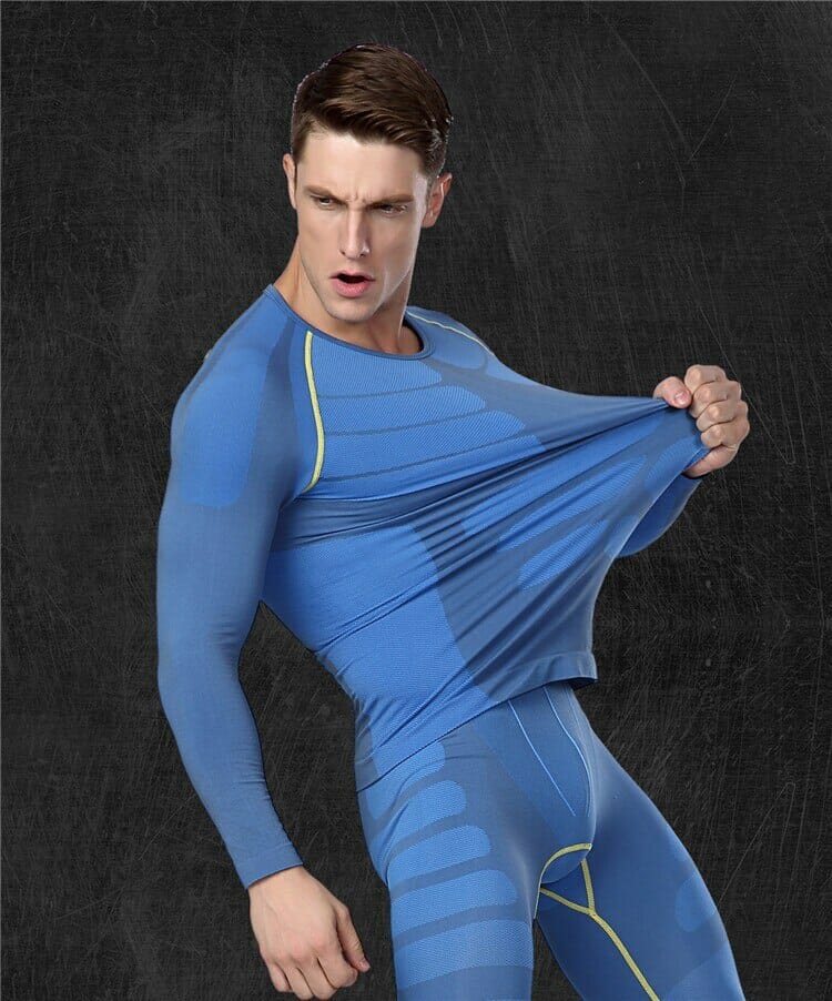 custom blue mens long sleeve compression shirts wholesale