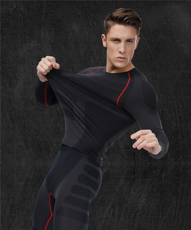 mens long sleeve compression shirts black