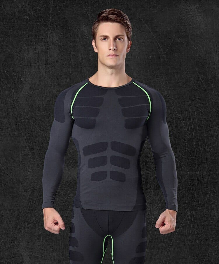 black mens long sleeve compression shirts