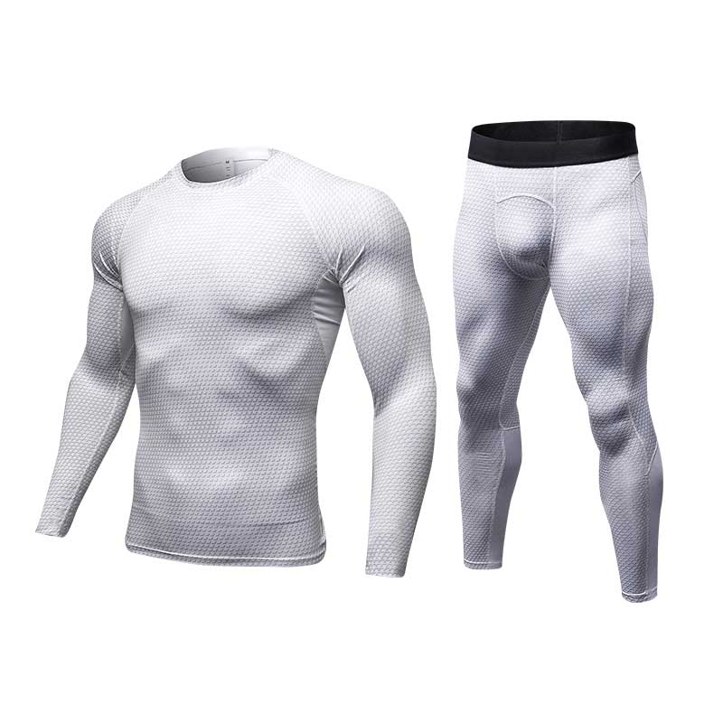 Compression workout clothes sets white