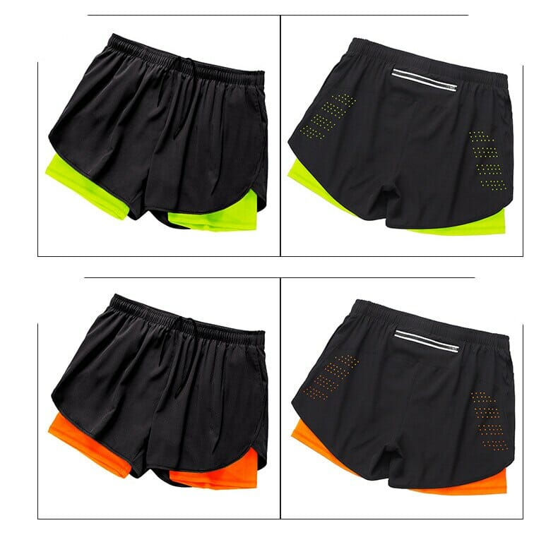 custom mens double layer gym shorts manufacturer