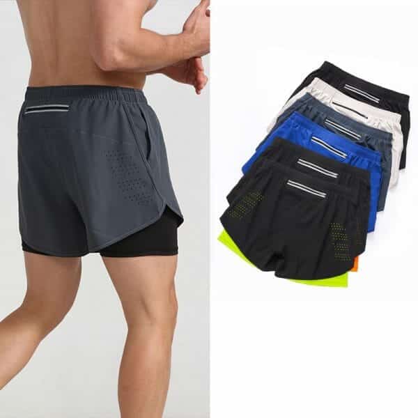 mens double layer gym shorts wholesale