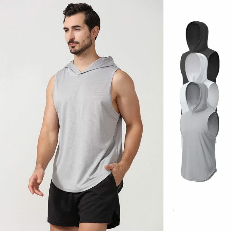 men's sleeveless training hoodie