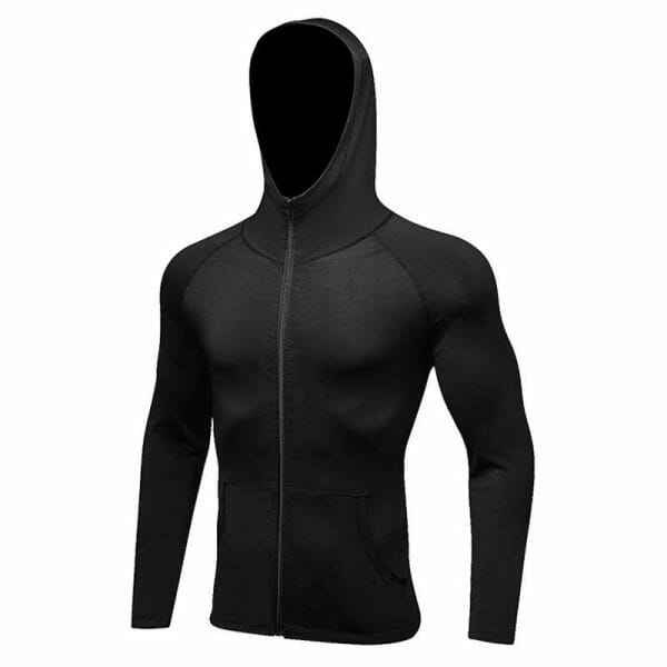 mens full zip hoodies black