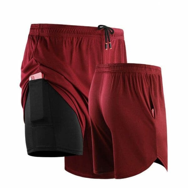 mens quick dry running shorts red