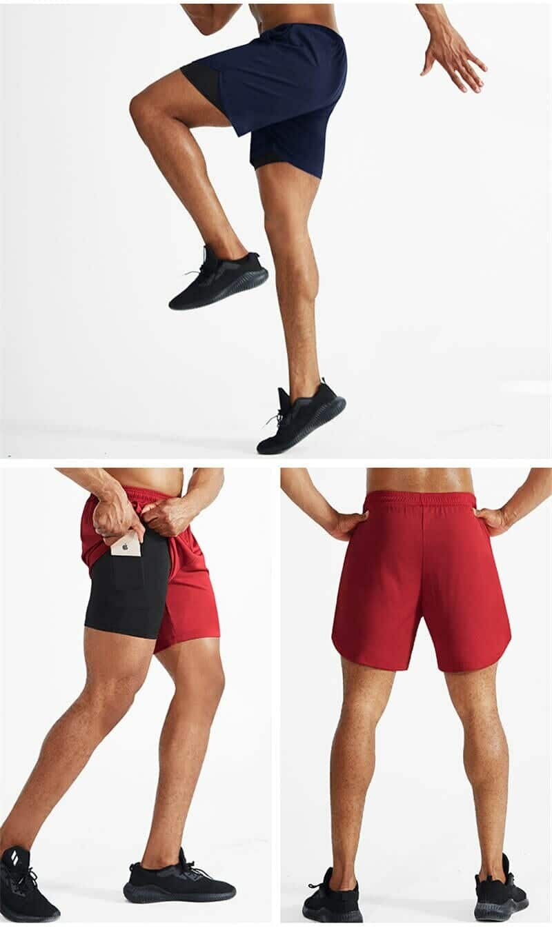 pantalones cortos de running de secado rápido para hombre