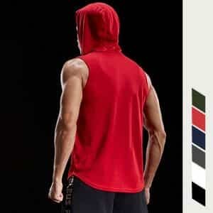 mens lightweight sleeveless hoodie